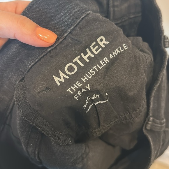 MOTHER Hustler Ankle Fray Black Not Guilty Jeans - Picture 8 of 9